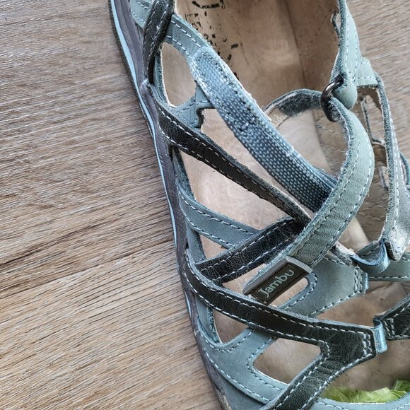 Jambu Tangerine Leather Strappy Walking Shoe Blue & Gray Size 8.5 - Picture 10 of 16